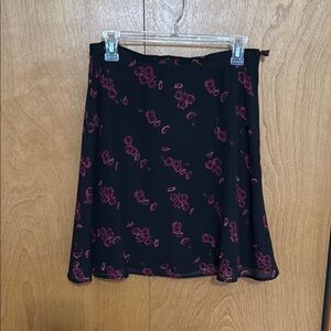 Floral Black Skirt
